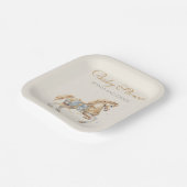 ヴィンテージ回転木馬馬の水の色ベビーシャワー ペーパープレート (傾斜あり)