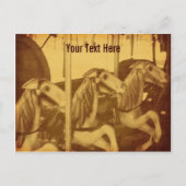 ヴィンテージ回転木馬馬カスタマイズ可能はがき ポストカード (正面)