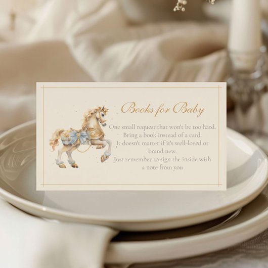 ヴィンテージ回転木馬馬書籍ベビー エンクロージャーカード