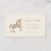 ヴィンテージ回転木馬馬水色おむつラッフル エンクロージャーカード (正面)