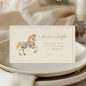 ヴィンテージ回転木馬馬水色おむつラッフル エンクロージャーカード