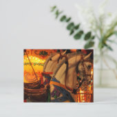 ヴィンテージ回転木馬馬 ポストカード (スタンド正面)