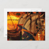 ヴィンテージ回転木馬馬 ポストカード (正面/裏面)