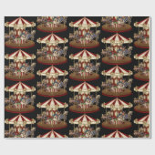 ヴィンテージ回転木馬 ラッピングペーパー (フラット)