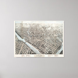 ヴィンテージ図ローエルMAの地図(1876) キャンバスプリント