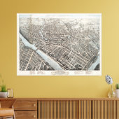 ヴィンテージ図ローエルMAの地図(1876) キャンバスプリント (インサイチュ (リビング))