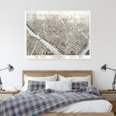 ヴィンテージ図ローエルMAの地図(1876) キャンバスプリント (インサイチュ (寝室))