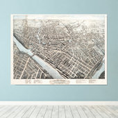 ヴィンテージ図ローエルMAの地図(1876) キャンバスプリント (インサイチュ (ウッドフロア))