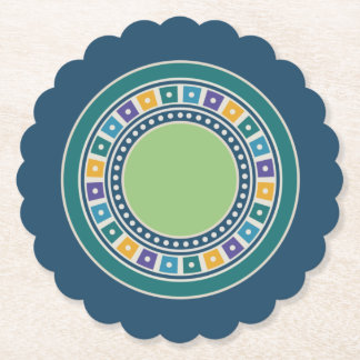 ヴィンテージ図形パターンのコースター ペーパーコースター