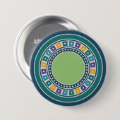 ヴィンテージ図形パターンボタン 缶バッジ (正面&裏面)