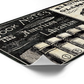 ヴィンテージ図書と事務用品 ポスター (角)