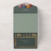 ヴィンテージ図書ウェディングシャワー招待状 オールインワン招待状 (外側)