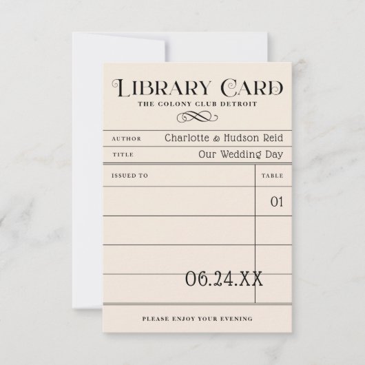 ヴィンテージ図書カード結婚の護衛カード (正面)