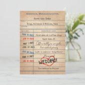 ヴィンテージ図書カード風結婚式 セーブザデート (スタンド正面)