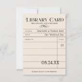 ヴィンテージ図書カード ウェディングエスコートカード (正面)