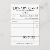 ヴィンテージ図書カード ウェディングエスコートカード (正面)