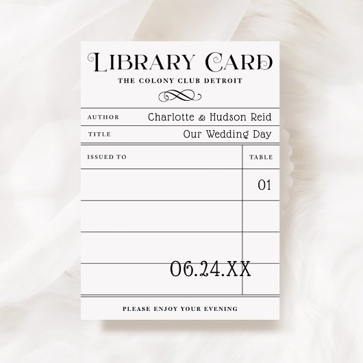 ヴィンテージ図書カード ウェディングエスコートカード