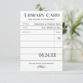 ヴィンテージ図書カード ウェディングエスコートカード
