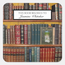 ヴィンテージ図書パーソナライズされた館蔵書票 スクエアシール