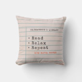 ヴィンテージ図書台本愛書本虫 クッション (正面)