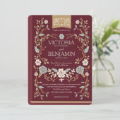 ヴィンテージ図書図書結婚式の招待 招待状 (スタンド正面)