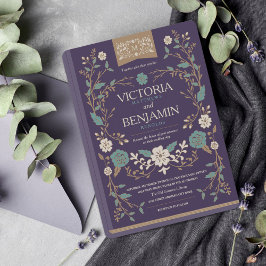 ヴィンテージ図書図書結婚式の招待 招待状