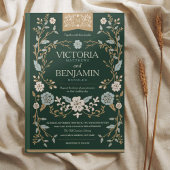 ヴィンテージ図書図書結婚式の招待 招待状