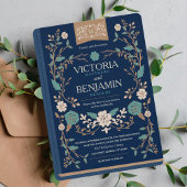 ヴィンテージ図書図書結婚式の招待 招待状