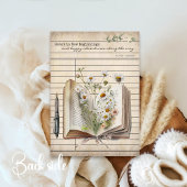 ヴィンテージ図書室カードフローラ書可愛い赤ちゃんシャワー 招待状