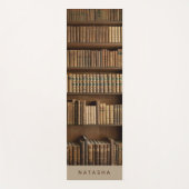 ヴィンテージ図書室瞑想禅パーソナライズされた ヨガマット (正面)