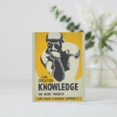 ヴィンテージ図書室間伐師像司書館 ポストカード (スタンド正面)