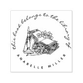 ヴィンテージ図書植物学カスタム図書室 セルフインキングスタンプ (デザイン)