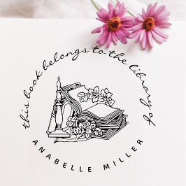 ヴィンテージ図書植物学カスタム図書室 セルフインキングスタンプ