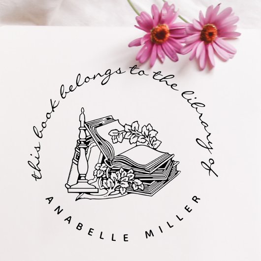 ヴィンテージ図書植物学カスタム図書室 セルフインキングスタンプ