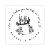 ヴィンテージ図書植物学カスタム図書室 ラバースタンプ (インプリント)