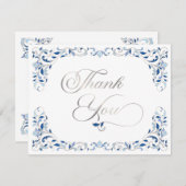 ヴィンテージ図書物語童話結婚の サンキューカード (正面/裏面)