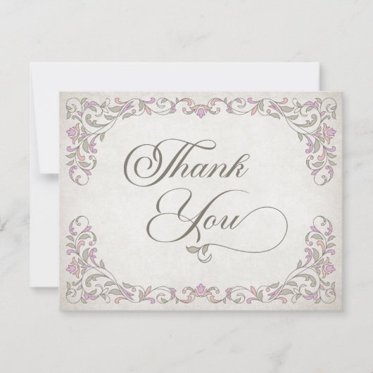 ヴィンテージ図書物語童話結婚の サンキューカード (正面)