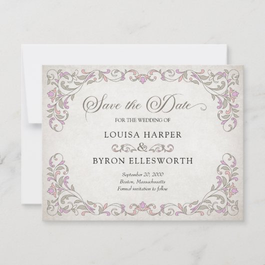 ヴィンテージ図書物語童話結婚の セーブザデート (正面)