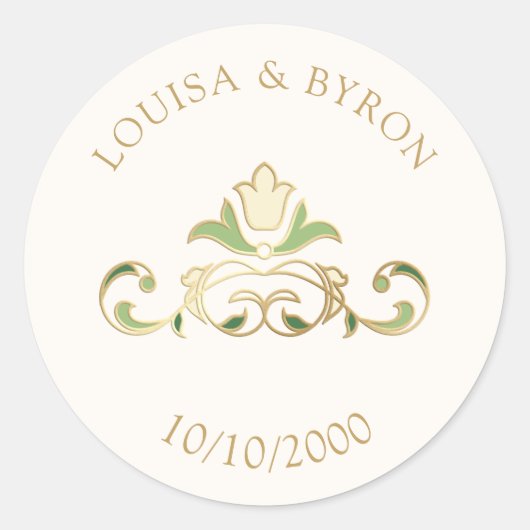 ヴィンテージ図書物語童話結婚の ラウンドシール (正面)