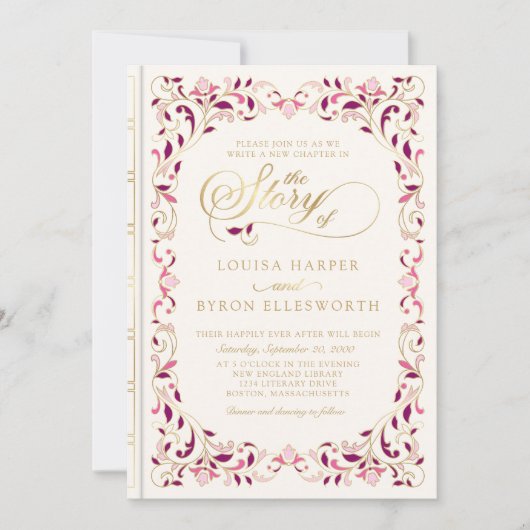 ヴィンテージ図書物語童話結婚の 招待状 (正面)