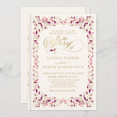 ヴィンテージ図書物語童話結婚の 招待状 (正面/裏面)