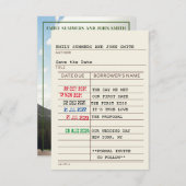 ヴィンテージ図書館のカードと本の表紙 Save the Date セーブザデート (正面/裏面)