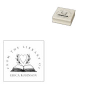 ヴィンテージ図書館のハートを予約すカスタムる ラバースタンプ (押印)