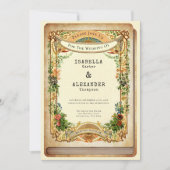 ヴィンテージ図書館のブックカバー ストーリーブックガーデン 招待状 (正面)