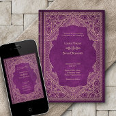 ヴィンテージ図書館の本の結婚式 招待状