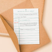 ヴィンテージ図書館カードの結婚式 Save the Date セーブザデート