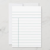 ヴィンテージ図書館カードの結婚式 Save the Date セーブザデート (裏面)