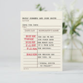 ヴィンテージ図書館カード Save the Date セーブザデート (スタンド正面)