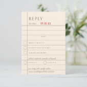 ヴィンテージ図書館貸出カード風結婚式返信カード 出欠カード (スタンド正面)