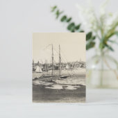 ヴィンテージ図版ニューポートRI地図(1860) ポストカード (スタンド正面)